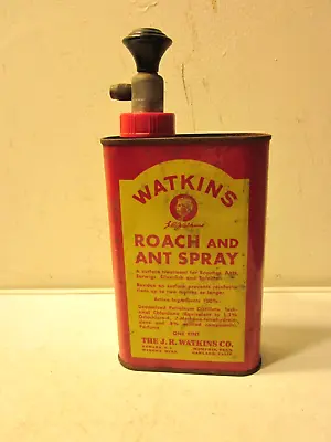 Vintage WATKINS ROACH And ANT SPRAY Can Tin With Pump - Empty • $39.09