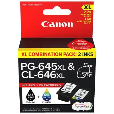 $49.95 • Buy Canon PG-645XL & CL-646XL Genuine Ink Black & Colour Printer Cartridge Combo