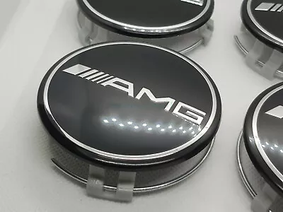 Gloss Black AMG Alloy Wheel Centre Hub Caps 75mm For Mercedes A B C E S Class • $22.93