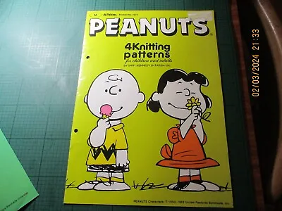 Vintage Peanuts Gary Kennedy Intarsia Pattern Book Chest 24  To 40  Dk • £4.99