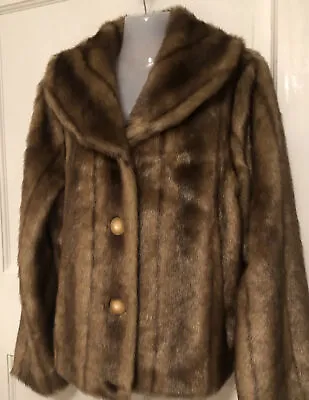 Fenn Wright Manson Studio Mink Faux Fur Jacket Xl Uk 16 • $25.27