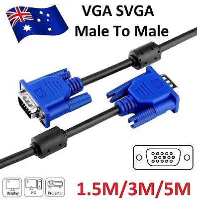 VGA SVGA 15pin Male To Male Extension PC Monitor HDTV Computer LCD Screen Cable • $13.49