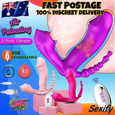 Wearable Sucking Vibrator Dildo Clit Sucker G-Spot Anal Stimulator Women Sex Toy • $32.95