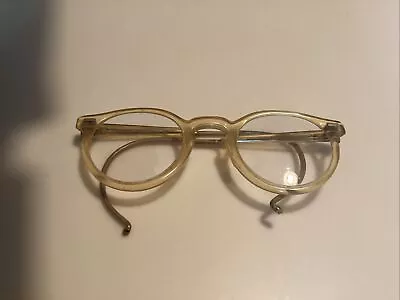 Willson Goggles Yellow Glasses Clear Lens Steampunk Welder - Vintage • $30