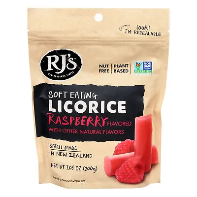 Rjs Licorice Licorice Raspberry Soft Natural 7 Oz (Pack Of 8) • £56.93