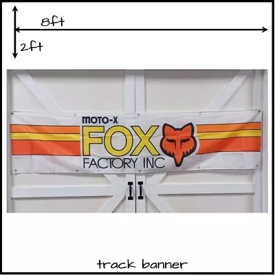 2 X 8ft Moto-X Fox VMX Vintage Motocross Garage Pit Banner Flag Wall Sign • $35