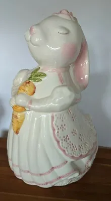 Weiss Hand Painted Bunny 12  Rabbit Bride Carrot Cookie Jar  Brazil  So Cute!!! • $32.22