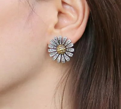 MMA Metropolitan Museum Of Art USA Two Tone Vintage Daisy Sparkles Earrings • $68