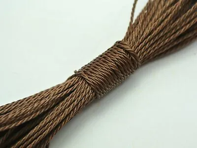 $3.05 • Buy 50 Meters Brown Waxed Polyester Twisted Cord 1mm Macrame String Linen Thread