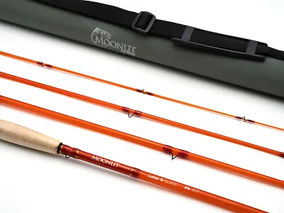 6wt Moonlit Lunar S-GLASS Fiberglass Fly Fishing Rod 8' 2  4 Piece • $159.99