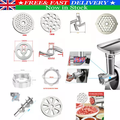 UK Stainless Steel Mincer Hole Plate Shredder Disc Blades For Meat Grinder Parts • £7.39