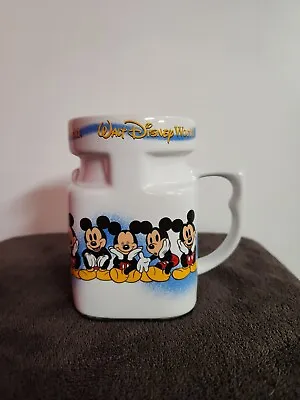 Walt Disney World Mickey Mouse Square Ceramic Travel Coffee Mug Cup With Lid • $4