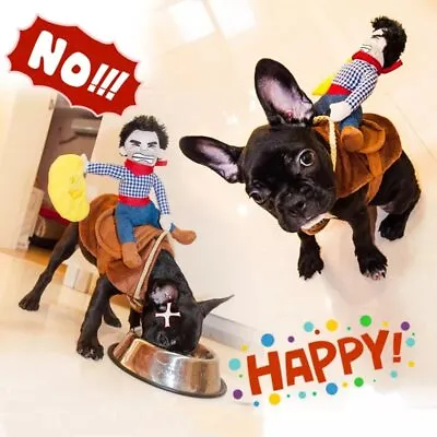 £5.06 • Buy Novelty Cowboy Rider Dog Cat Costume Clothes Party Pet Costume New Year Outfit