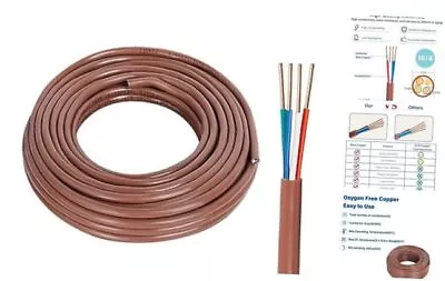 Thermostat Wire - Solid Copper 18 Gauge 4 Conductor Power Circuit 10FT 18/4 • $11.75