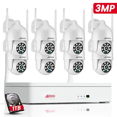 ANRAN Wireless CCTV 3MP 2K System 8CH 5MP NVR IP PTZ 2way Audio Camera Security • $249.99