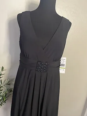 £24.46 • Buy Jessica Howard Evening Dress Cocktail Black Short Sleeveless Fitted Waist 14 NWT