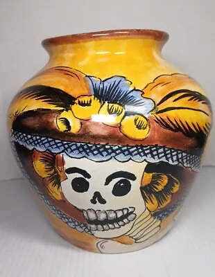 Day Of The Dead Vase La Catrina Mayolica Contreras Dias De Los Muertos Mexico • $60