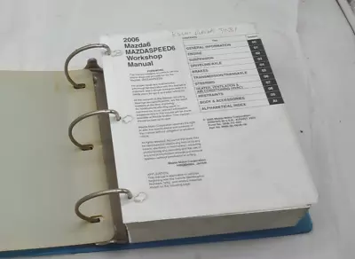 2006 Mazda Speed 6 Factory Service Repair Workshop Manual In Binder SKUR • $106.95