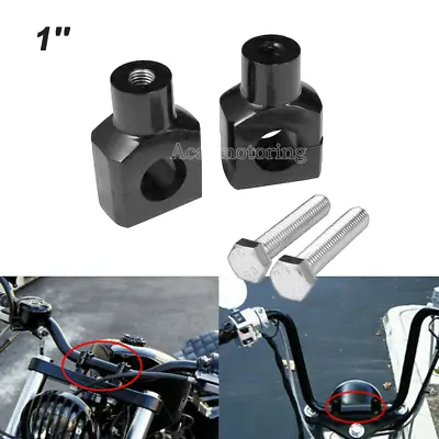 Black 1  Handlebar Risers For Suzuki Marauder VZ 800 1600 Savage LS 650 Chopper • $40.18