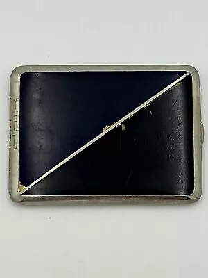 Vintage Metal Blue & Black Cigarette Case Holder Unbranded. Engraved “MAL” • $9.60