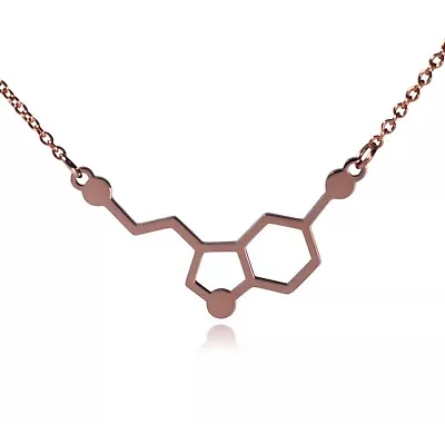 Serotonin Neurotransmitter Molecule Stainless Steel Necklace • $17.99