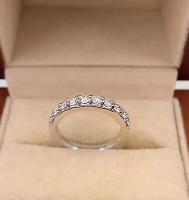 A. JAFFE Round 10 Diamond Signature Wedding Band Ring 18kt White Gold • $1895