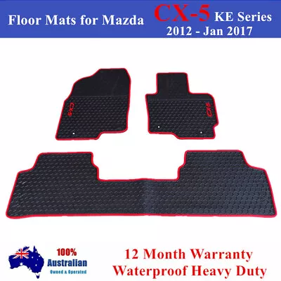 Rubber Car Floor Mats Tailored Mazda CX5 2012 - Feb 2017 Model KE Series Red • $76.50