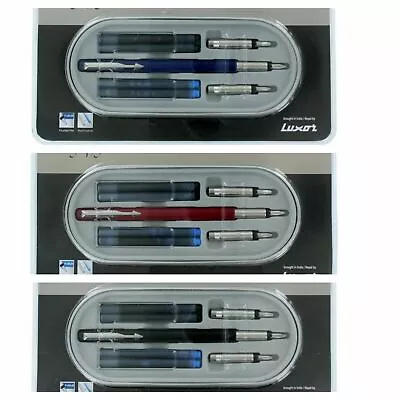 £20.45 • Buy Parker Vector Frontier Calligraphy CT Ink Fountain Pen Red Blue Black Body 