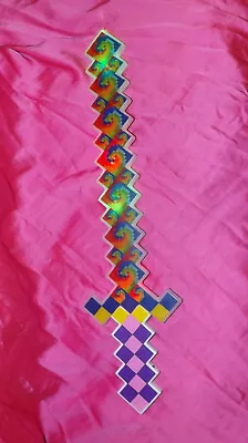 🌈Minecraft Rainbow Diamond Enchanted Light Up Plastic Sword 24  Inch Toy Tested • $9.95