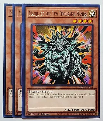 Yugioh X3 Manju Of The Ten Thousand Hands WISU-EN046 Rare 1st Edition • $1.69