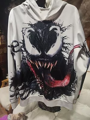 Marvel Double Sided Graphics Venom Pullover Hoodie Sweatshirt Spiderman Size L • $19.99