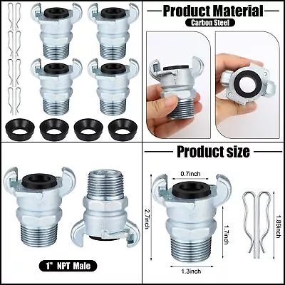 4 Sets NPT Iron Air Hose Fitting 2 Lug Universal Coupling Chicago Fitting For Fe • $33.98