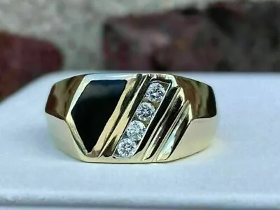 Engagement Wedding Ring 10K Yellow Gold Plated 0.40Ct Round Cut Lab-Created • $202.99