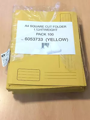 A4 Square Cut Folder Yellow Manila 180 Gsm (Pack Of 100) 6053733 • £15.50