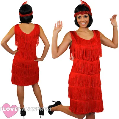 Deluxe Fringe Flapper Fancy Dress Adult Charleston Costume Gatsby 1920's 1930's • £18.99