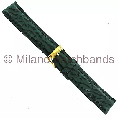 18mm Morellato Green Shark Grain Padded Genuine Leather Mens Unstamped Band 831 • $19.76