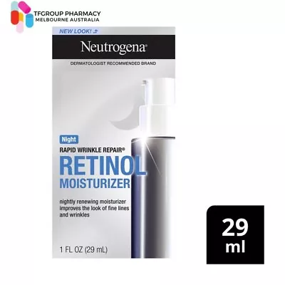 Neutrogena Rapid Wrinkle Repair Retinol Moisturiser Night 29mL Improves Wrinkles • $19.95