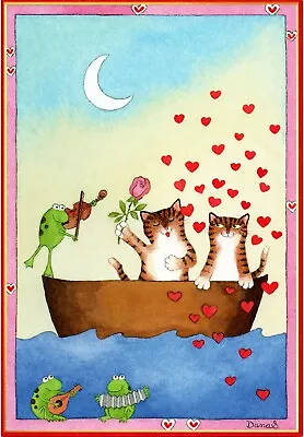 Cute VALENTINE'S DAY Card Beautiful Music Dana Strange Original By Caspari + ✉ • $5.99