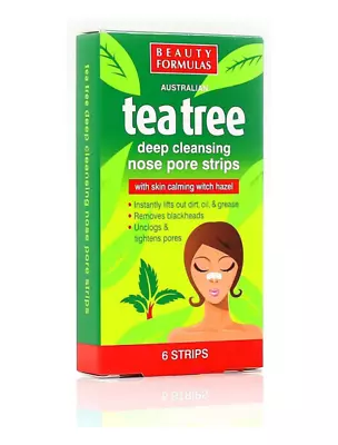 Beauty Formulas Austrialian Tea Tree Nose Pore Strips Blackhead & Pore Cleansing • £4.99