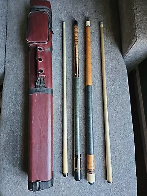 Lot Of 2 Vintage Pool Cues Meucci Originals David Howard & McDermott Excellent  • $1300