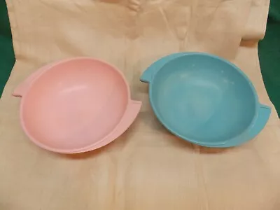 Vintage Lot Of 2 BOONTON Pastel Winged Bowls. Melamine. Pink Blue. 8 1/4  • $9.99