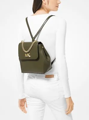 Michael Kors Olive Green MD Backpack Messenger Bag Convertible Chain Handle NEW • $462.46