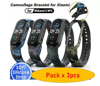 For Xiaomi Mi Band 5/6 Mi 5/6 Replacement Silicone Watch Band Strap Camouflage • £3.59
