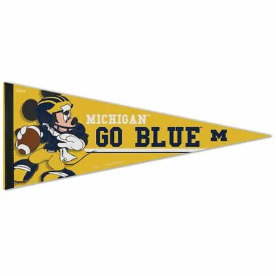 Michigan Wolverines Mickey Mouse Disney Premium Quality Pennant 12 X30  Banner • $15.99