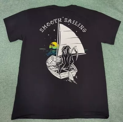 RetroFit Brand Grim Reaper  Smooth Sailing  Graphic T-shirt Men's MD Back Hit • $11.99