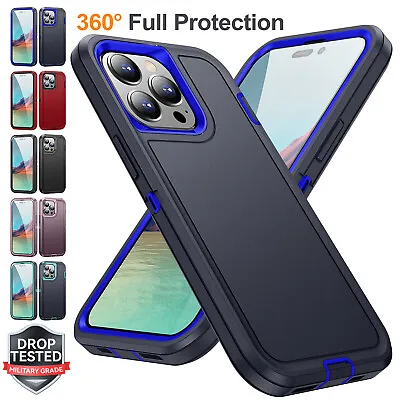 For IPhone 15 Pro Max 14 13 12 11 XS XR 8 Phone Case Heavy Duty Shockproof Cover • $14.86