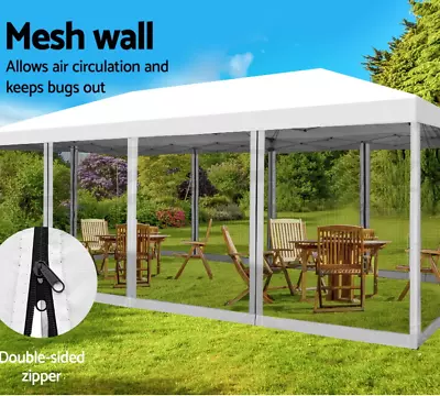 $278.95 • Buy 3x6M Gazebo Pop Up Marquee Wedding Mesh Side Steel Frame UV-resistant Waterproof