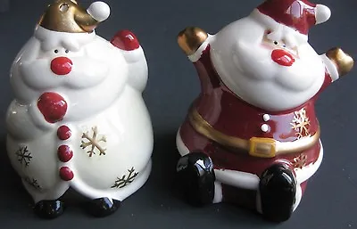 Life @ Home-Jolly Happy Mr./Mrs. Santa Claus-Salt & Pepper Shakers-3  Ceramic • $5.18