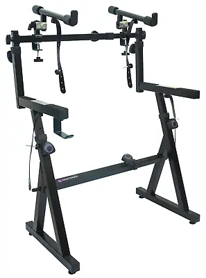 Liquid Stands 2-Tier Heavy Duty Z Style Music Keyboard Piano Stand Adjustable • $139.99