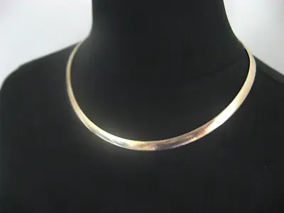 £75 • Buy Herringbone Chain Necklace From Peru 925 Silver & 1/16th 10k Gold Covering 15”